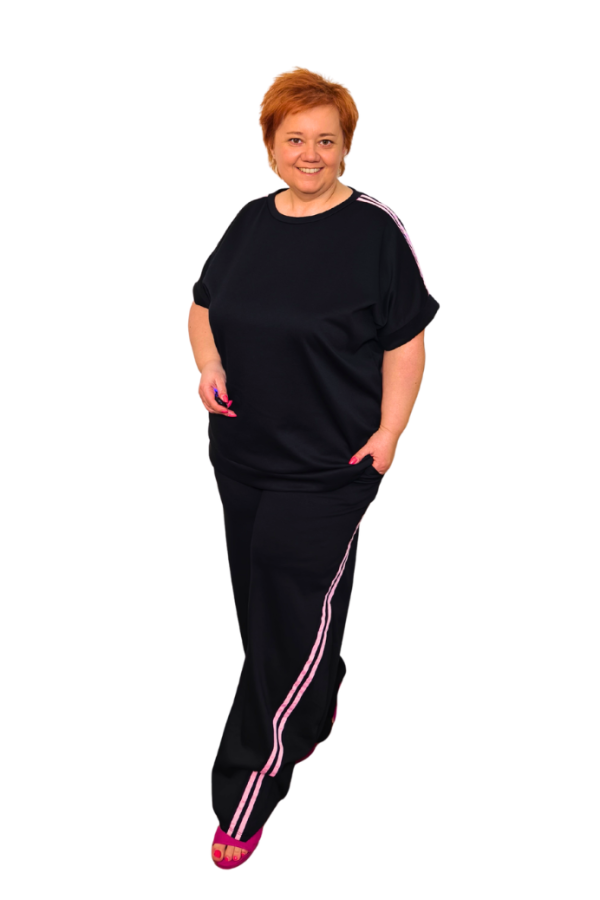 Plus size tepláková súprava - čierna a žltá